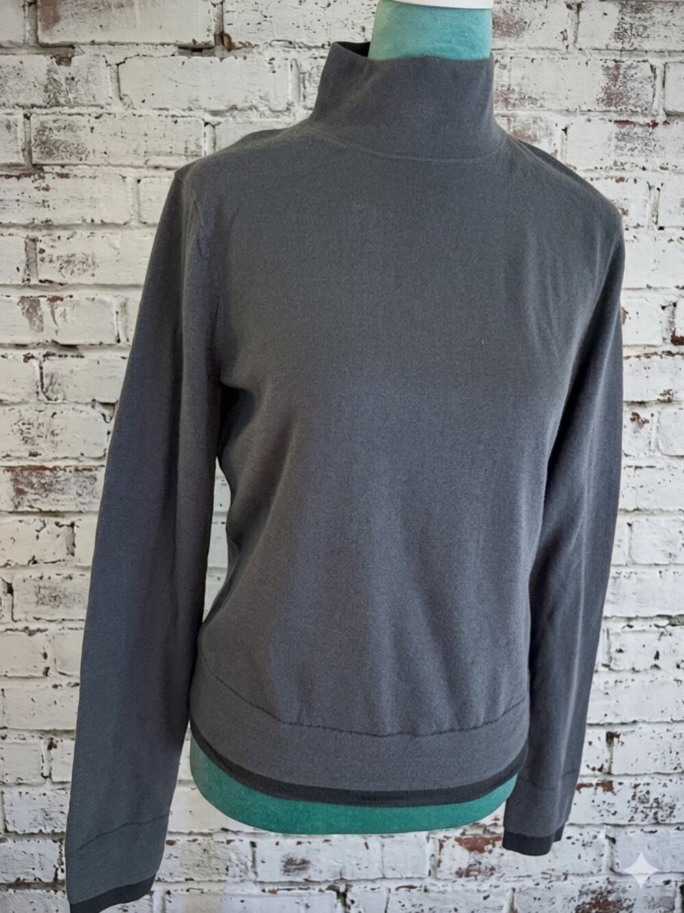 VINCE Quiet Luxury Mock Neck Cotton Italian Yarn shirt minimalist lightweight